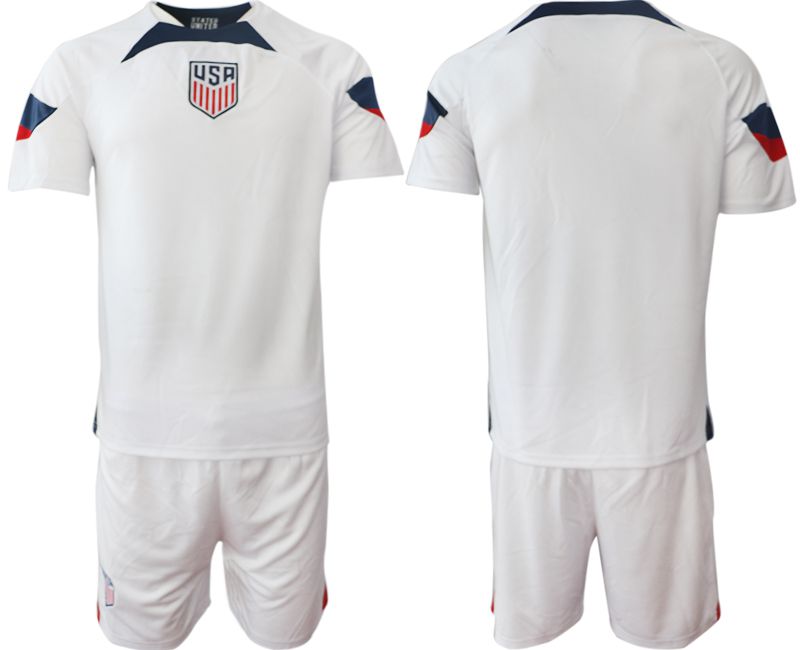 Men 2022 World Cup National Team United States home white blank Soccer Jerseys-0